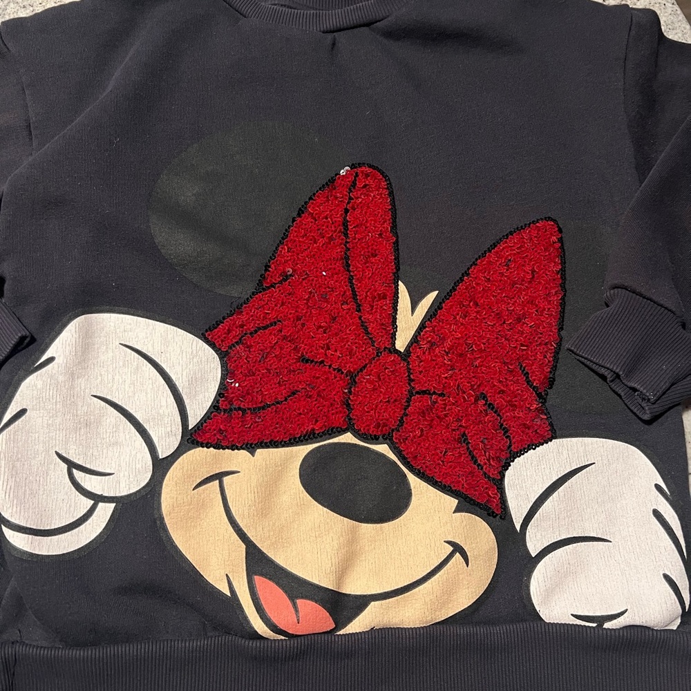 Zara Disney Girls Minnie Mouse Sweatshirt Size 10 - Picture 2 of 6